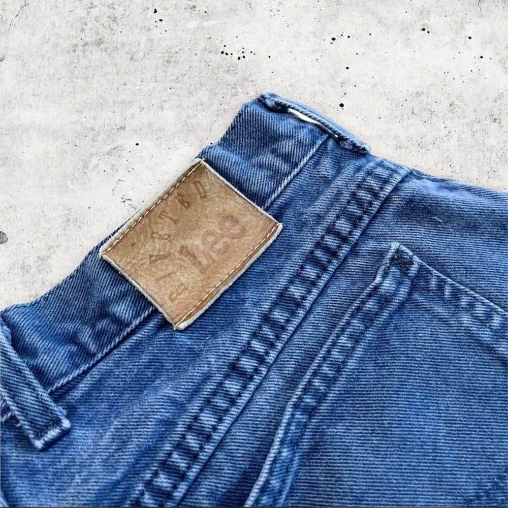Vtg 90s Lee Riveted High Rise Denim Cutoff Shorts - Picture 6 of 8